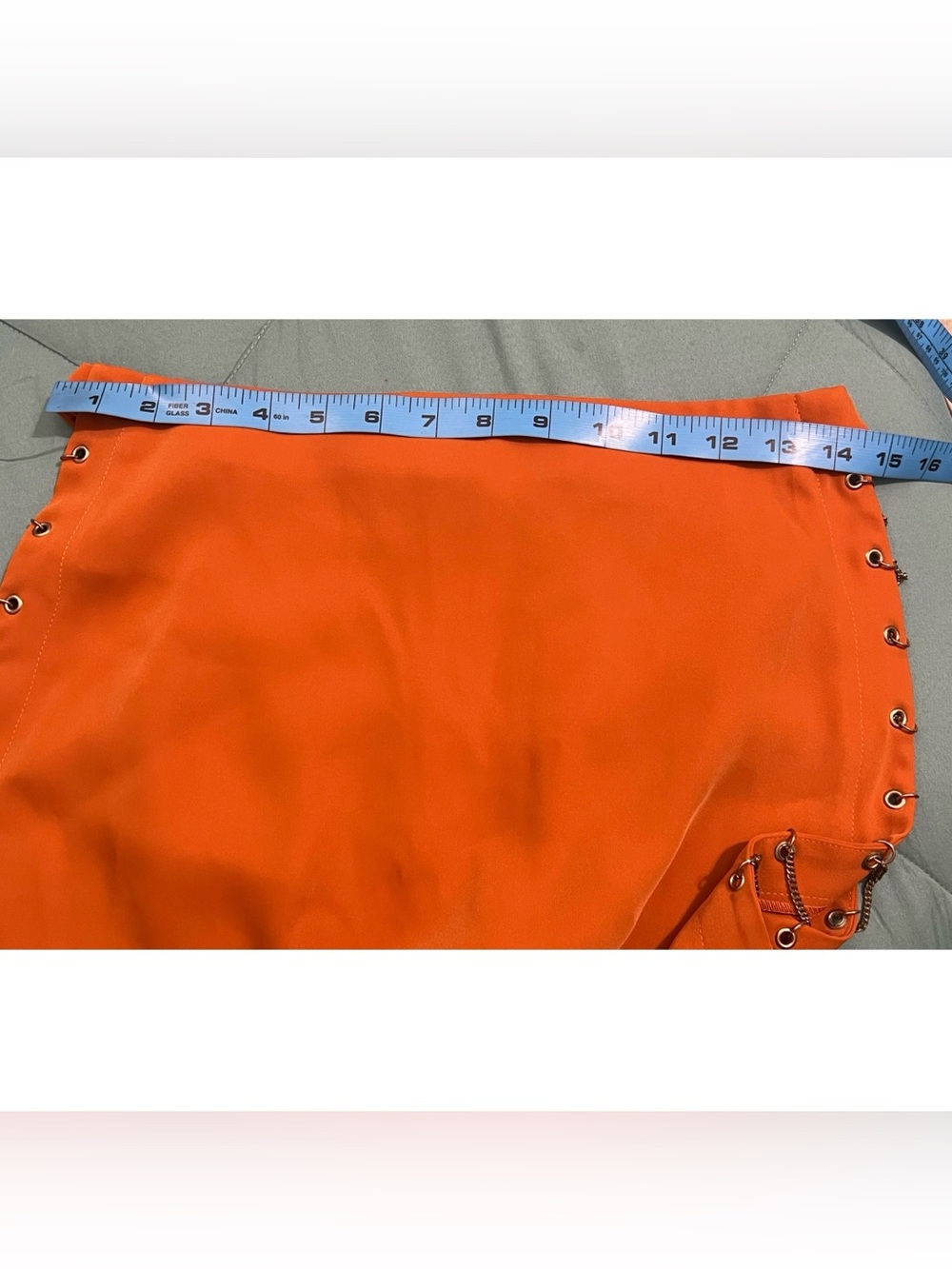 Hours Revolve Womens Skirt Lacey Rust Orange Chain Mini Skirt - Picture 4 of 6